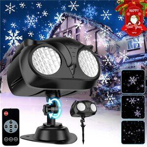 Christmas Snowflake Projector Lights Outdoor with Remote Control